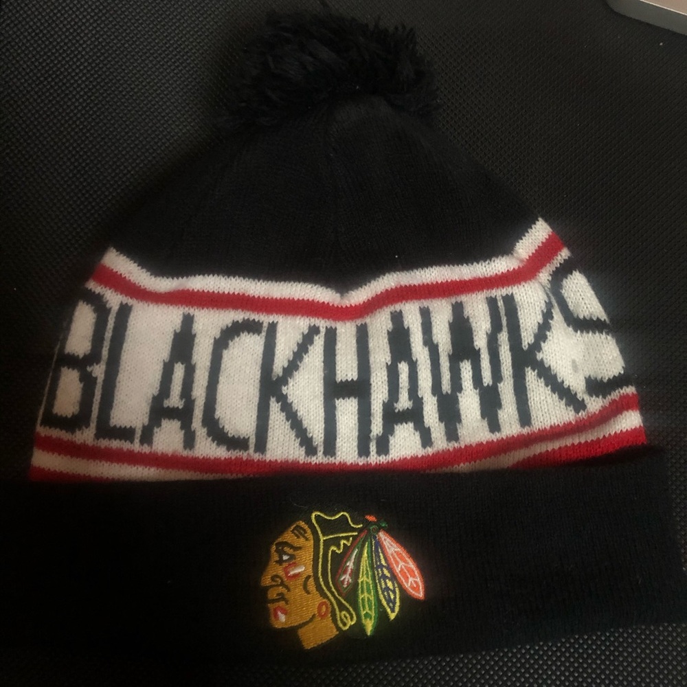 Black Chicago Blackhawks Beanie